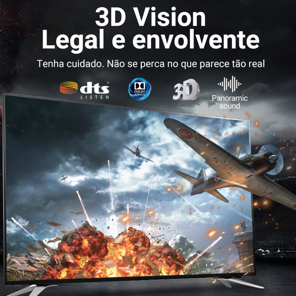 Cabo Extensor HDMI 2.1 8K 60Hz 48Gbps com HDR e Conector Banhado a Ouro – Vention - Image 5