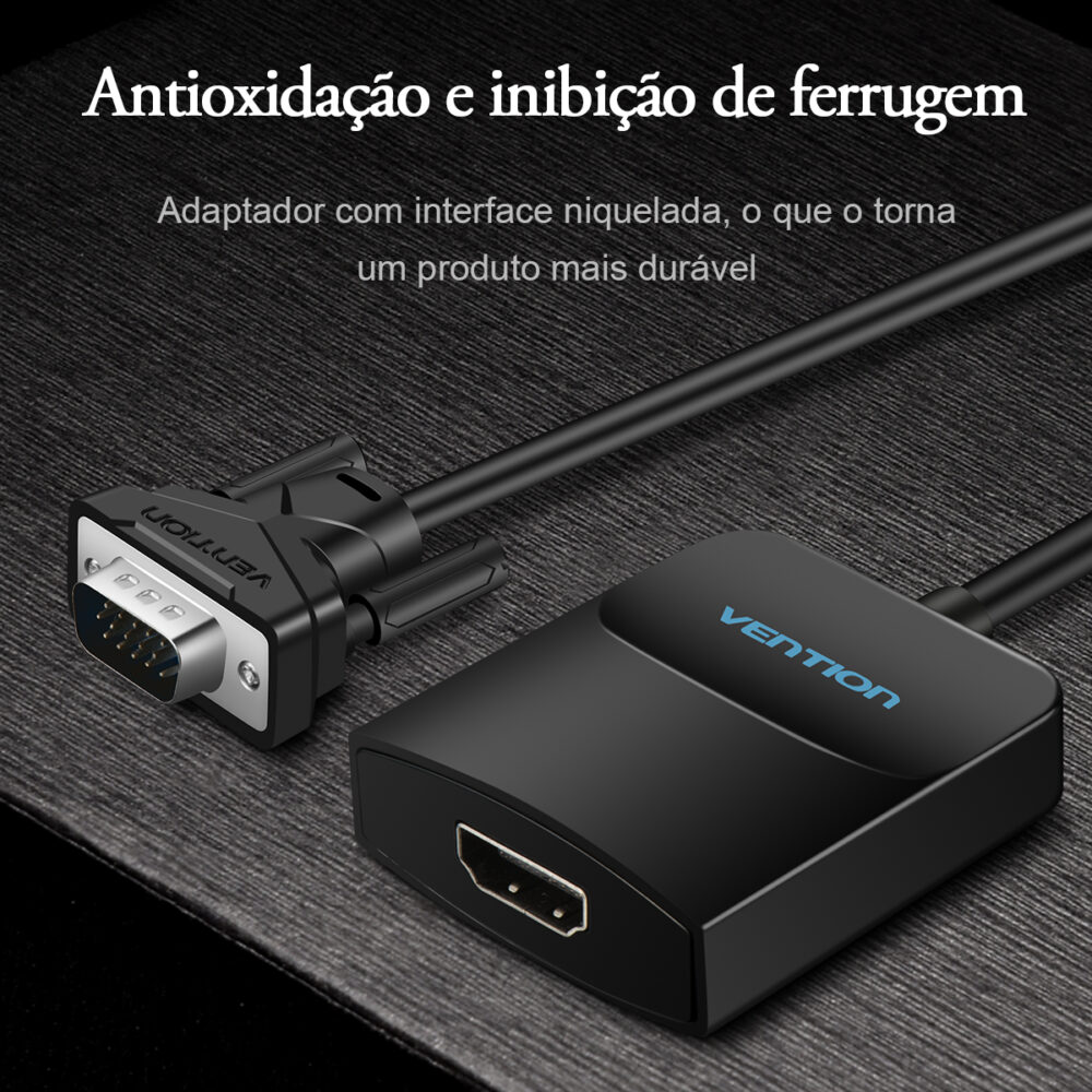 Adaptador Conversor VGA para HDMI com Saída de Áudio 3.5mm P2 e Alimentação USB 1080p - Vention - Image 10
