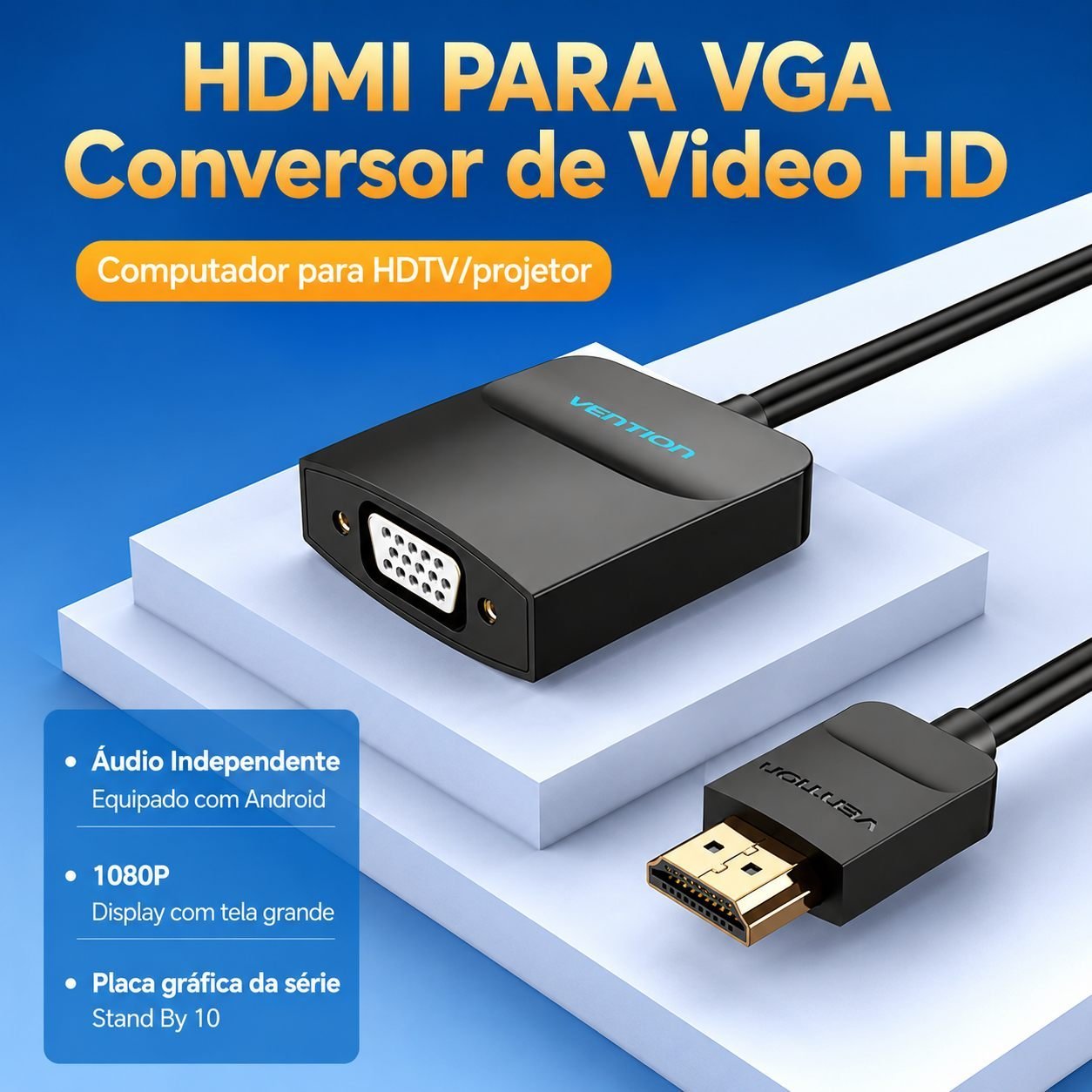 Adaptador Conversor HDMI para VGA 1080p 60Hz - Vention - Imagem 6