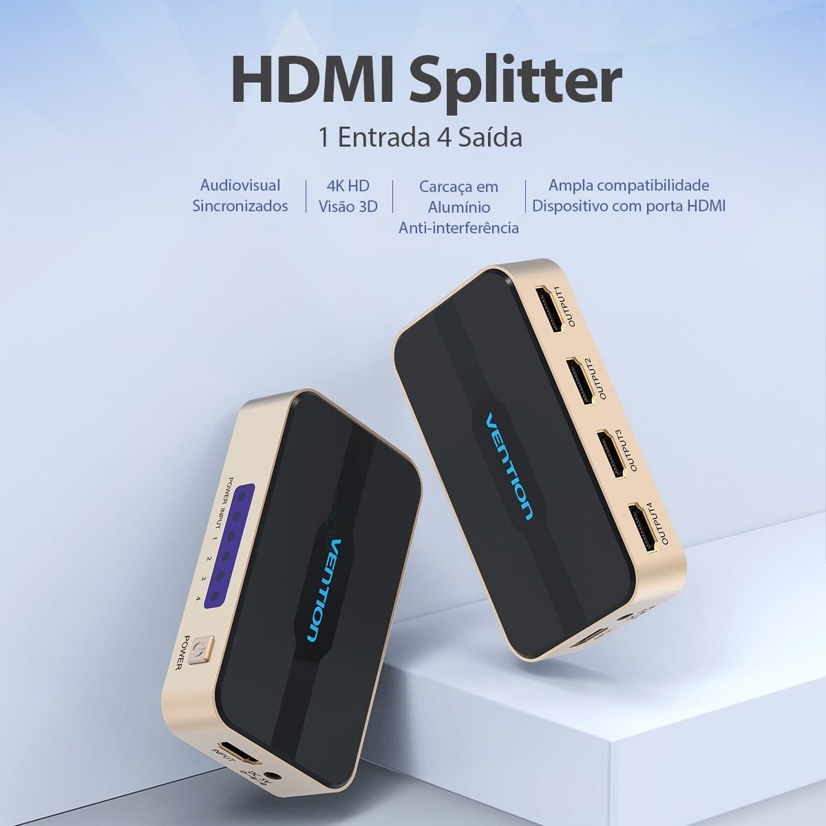 Adaptador Splitter HDMI 4 em 1 Saída 4K 30Hz 4X HDMI - Vention - Imagem 2