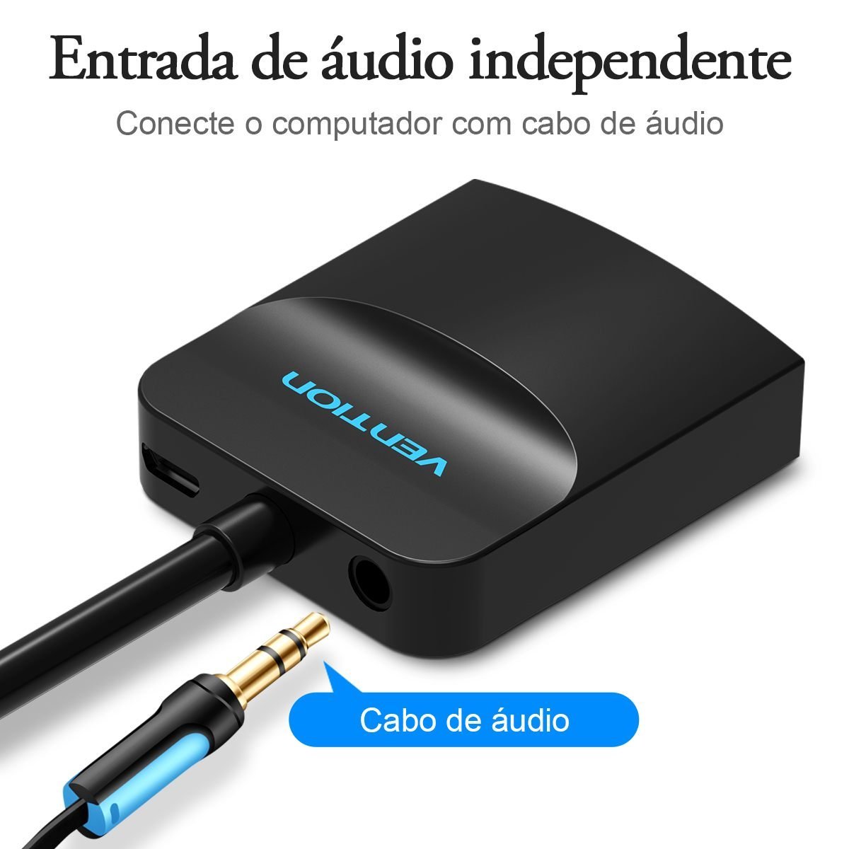 Conversor VGA para HDMI 1080p Áudio P2 + Alimentação - Vention - Imagem 4