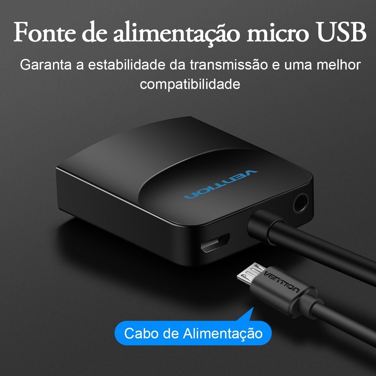 Conversor VGA para HDMI 1080p Áudio P2 + Alimentação - Vention - Imagem 5