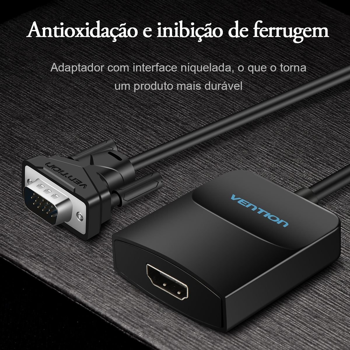 Conversor VGA para HDMI 1080p Áudio P2 + Alimentação - Vention - Imagem 8
