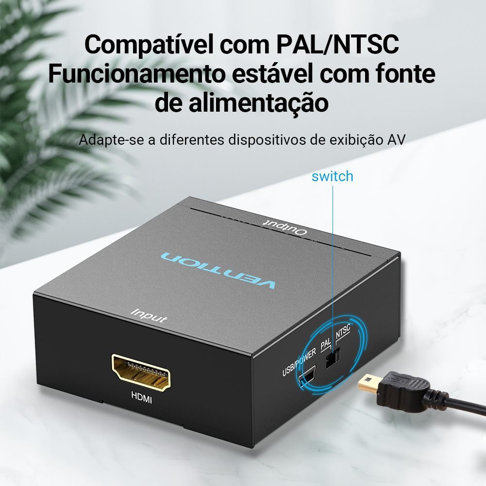 Mini Adaptador HDMI para 2 RCA Conversor Full HD - Vention - Imagem 9