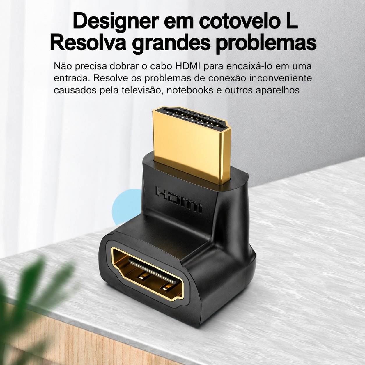 Adaptador HDMI 270º em L 4K 60Hz Cotovelo TV Painel Notebook - Vention - Imagem 2