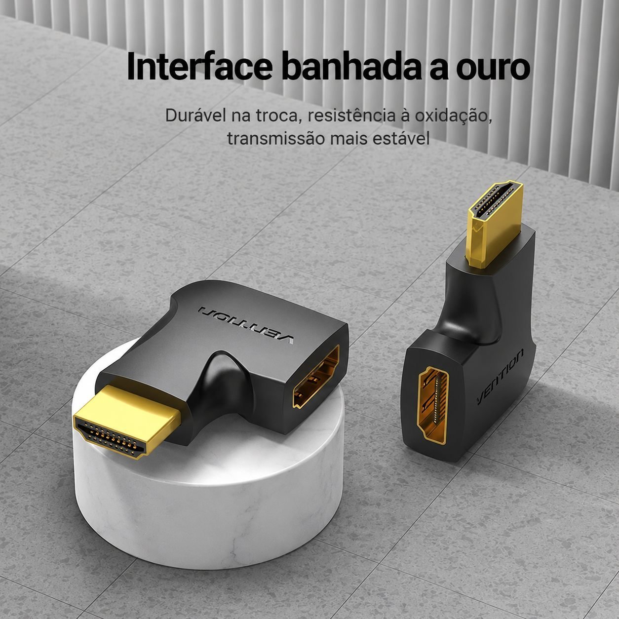 Adaptador HDMI - 90º Graus em L Macho x Fêmea 2.0 TV Parede - Vention - Imagem 5