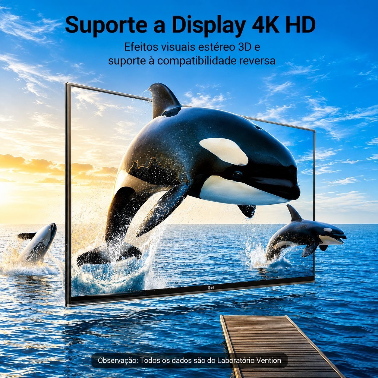 Adaptador HDMI Cotovelo 90º Macho x Fêmea 2.0 para TV Painel - Vention - Imagem 3