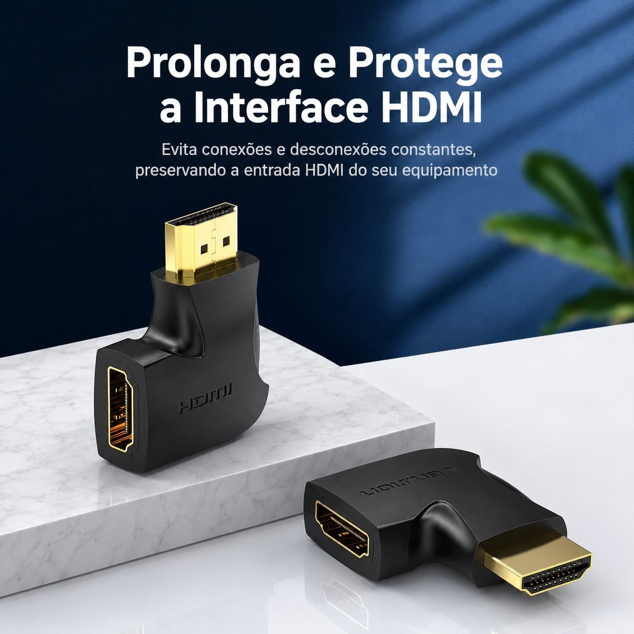 Adaptador HDMI Cotovelo 90º Macho x Fêmea 2.0 para TV Painel - Vention - Imagem 7