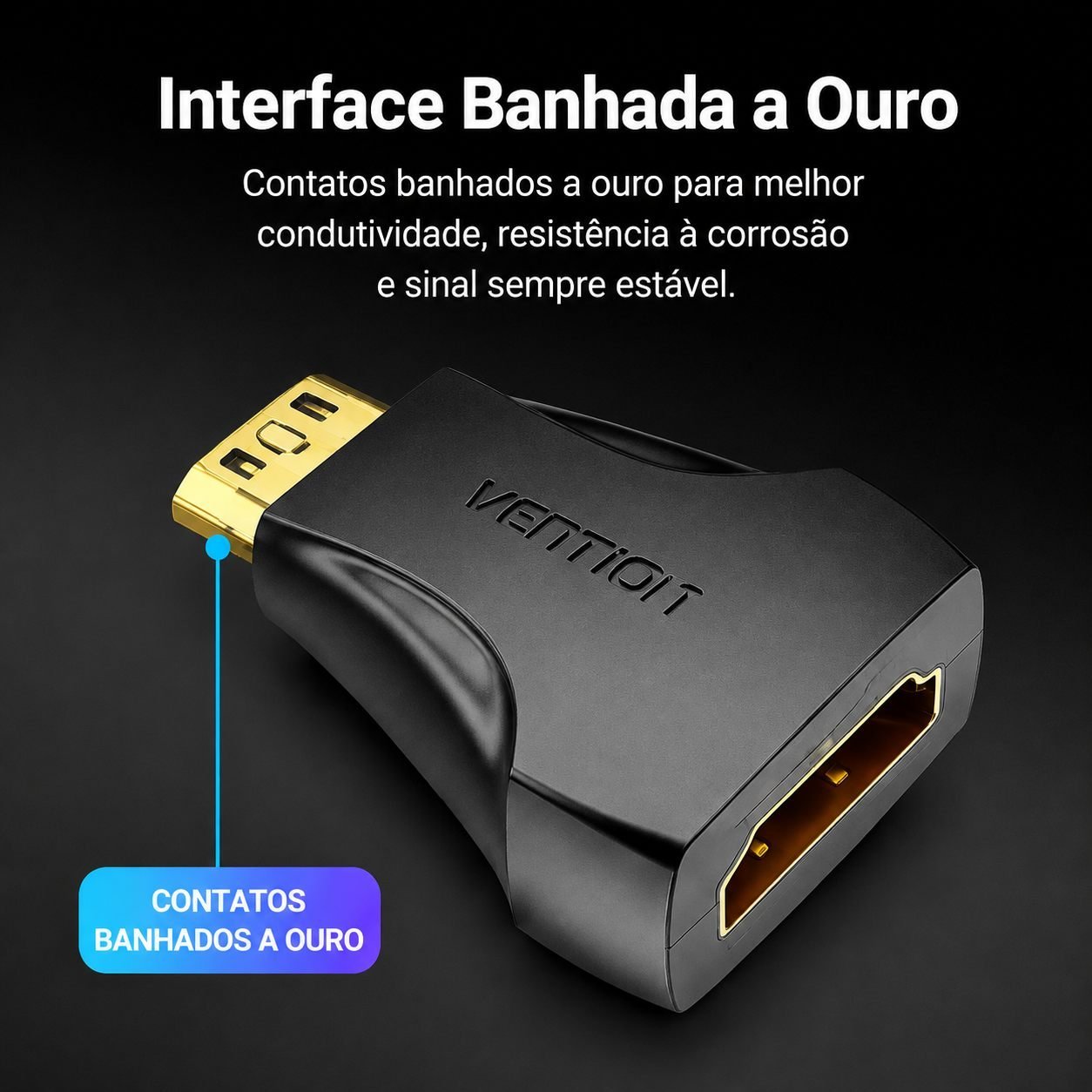 Adaptador Mini HDMI Macho x HDMI Fêmea 4K HD - Vention - Imagem 5