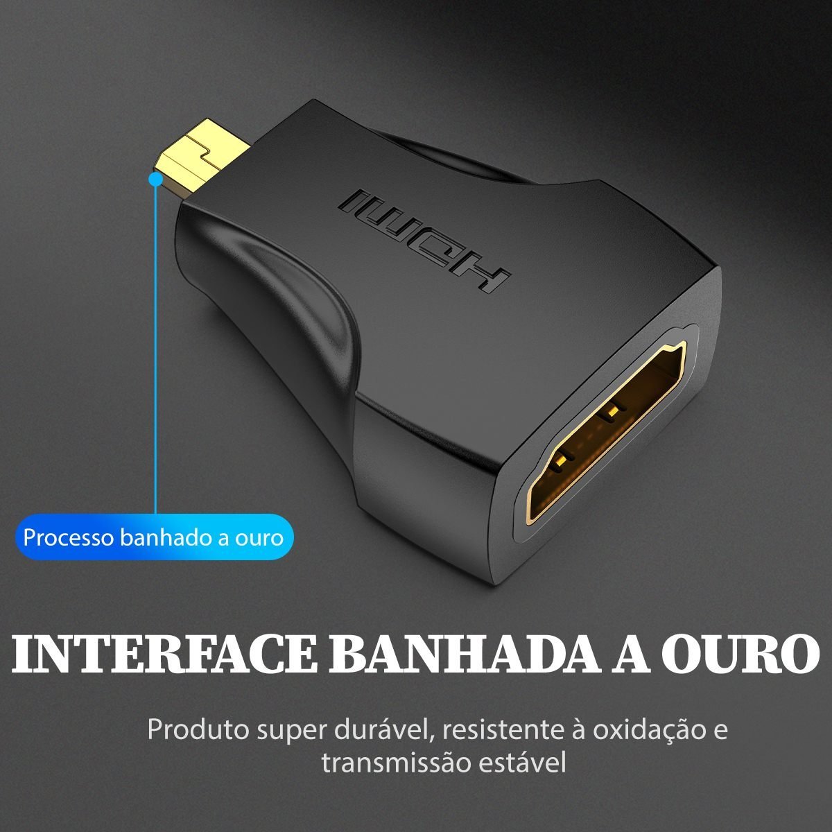 Adaptador Micro HDMI Macho para HDMI Fêmea 4K@60Hz - Vention - Imagem 5