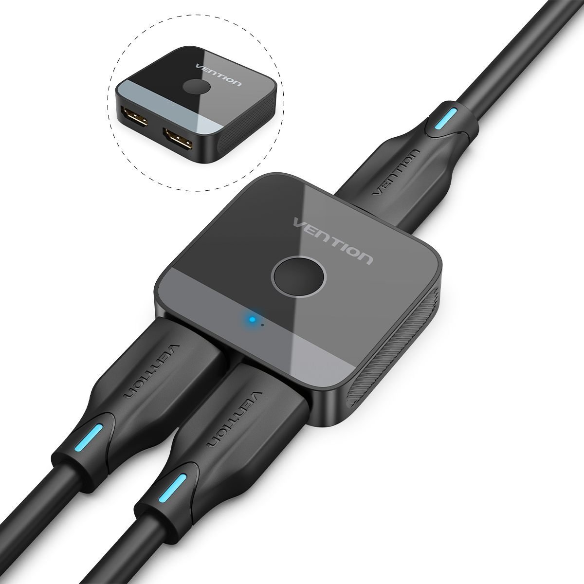 Divisor de Sinal HDMI com Switch 2x1 Áudio Vídeo UHD 4K@60Hz - Vention