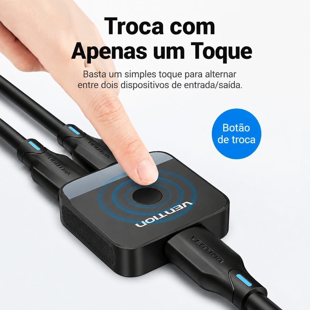 Divisor de Sinal HDMI com Switch 2x1 Áudio Vídeo UHD 4K@60Hz - Vention - Imagem 2