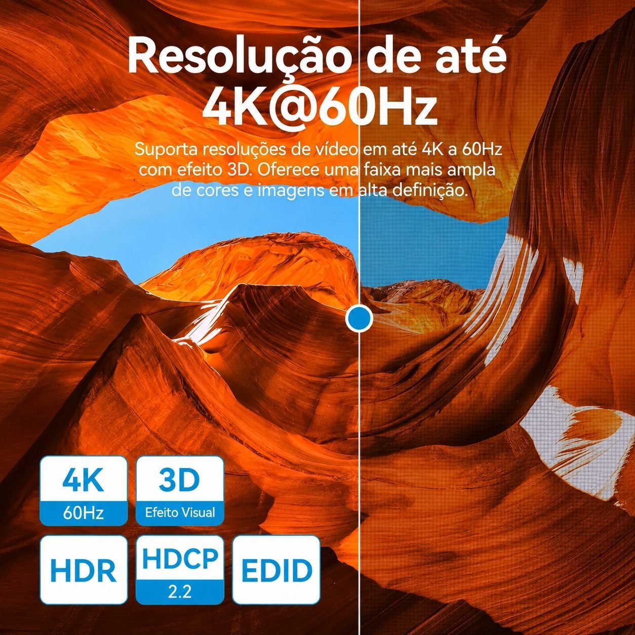 Divisor de Sinal HDMI com Switch 2x1 Áudio Vídeo UHD 4K@60Hz - Vention - Imagem 8