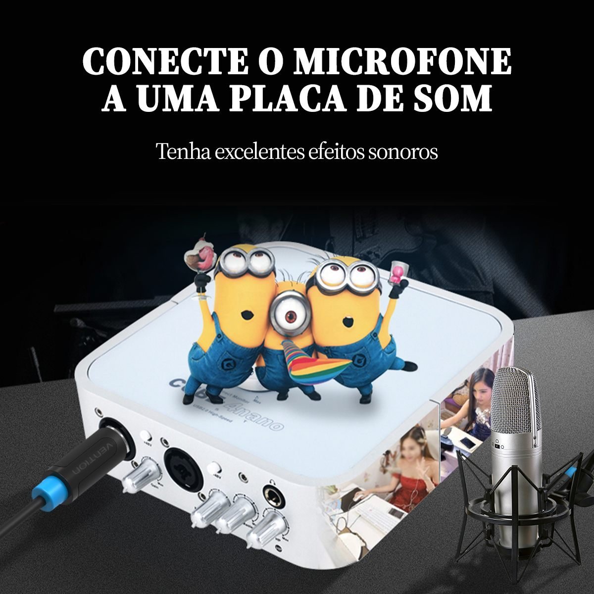 Cabo Microfone XLR Canon Macho Fêmea Balanceado - Vention - Imagem 4