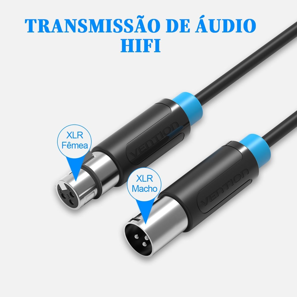 Cabo Microfone XLR Canon Macho Fêmea Balanceado - Vention - Imagem 6