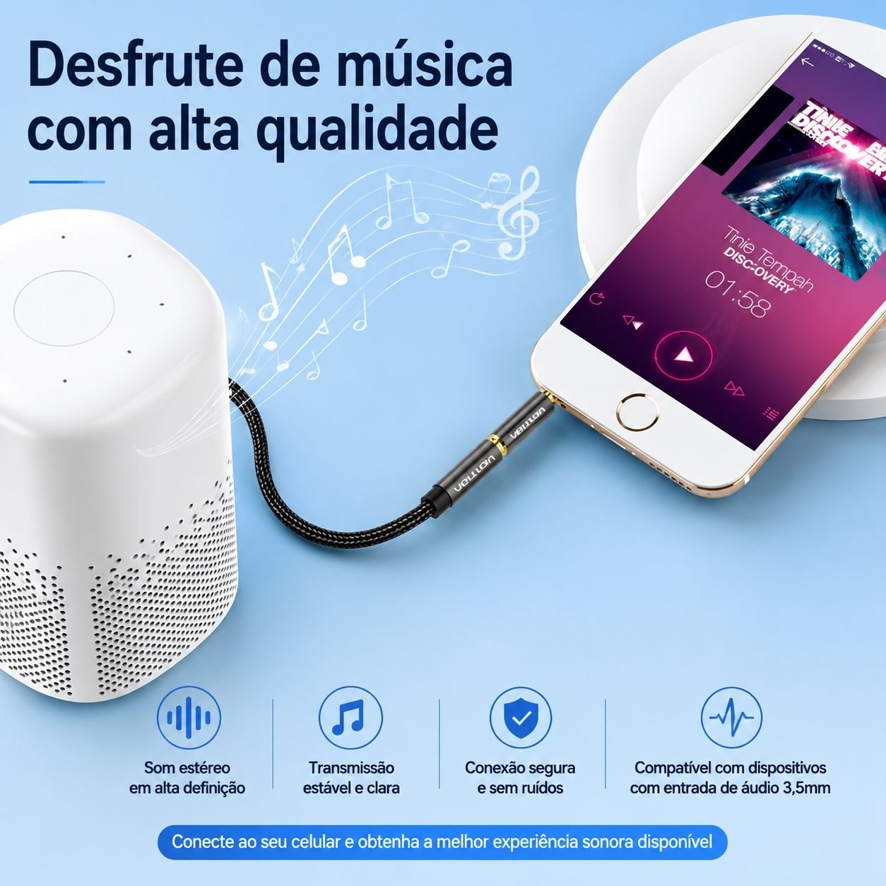 Adaptador P2 P3 ()fone P1 () 4 Vias Fone Microfone - Vention - Imagem 4