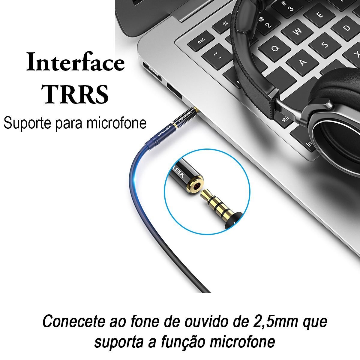 Adaptador P2 P3 ()fone P1 () 4 Vias Fone Microfone - Vention - Imagem 6