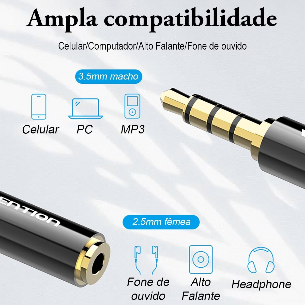 Adaptador P2 P3 ()fone P1 () 4 Vias Fone Microfone - Vention - Imagem 7