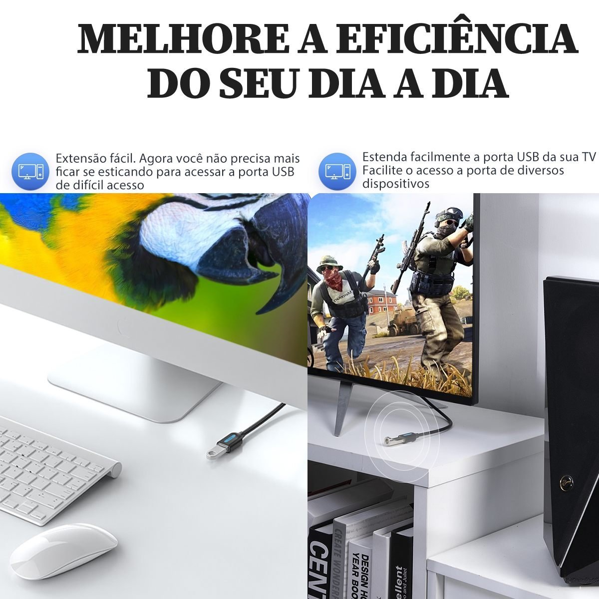 Cabo Extensão USB 3.0 Macho USB Fêmea para HD 5Gbps - Vention - Imagem 6