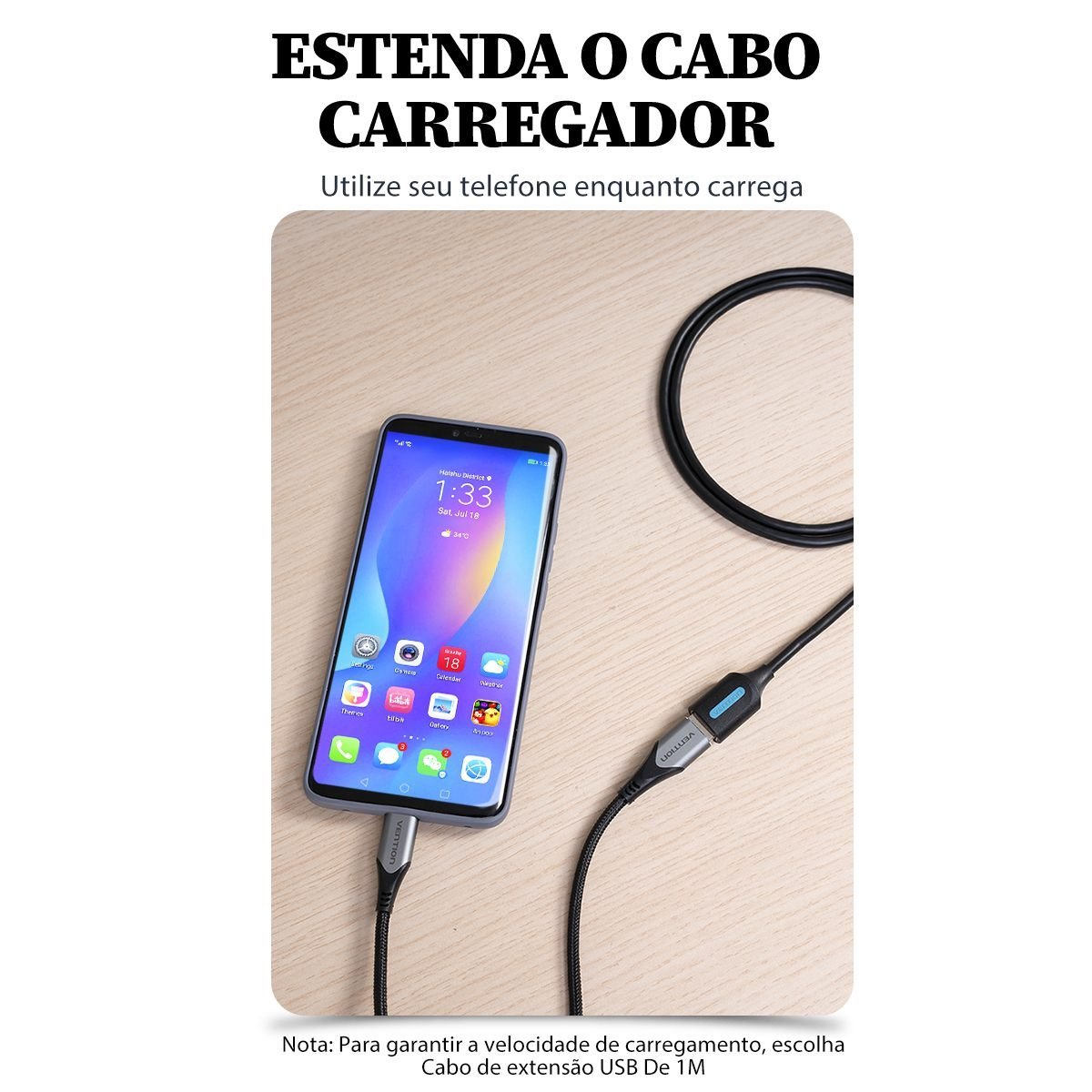 Cabo Extensão USB 3.0 Macho USB Fêmea para HD 5Gbps - Vention - Imagem 8