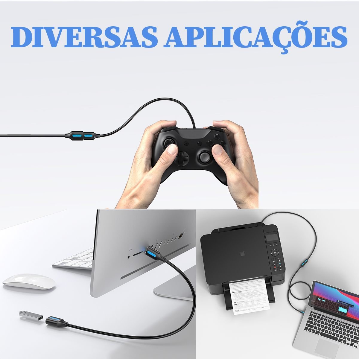 Cabo Extensão USB 3.0 Macho USB Fêmea para HD 5Gbps - Vention - Imagem 10