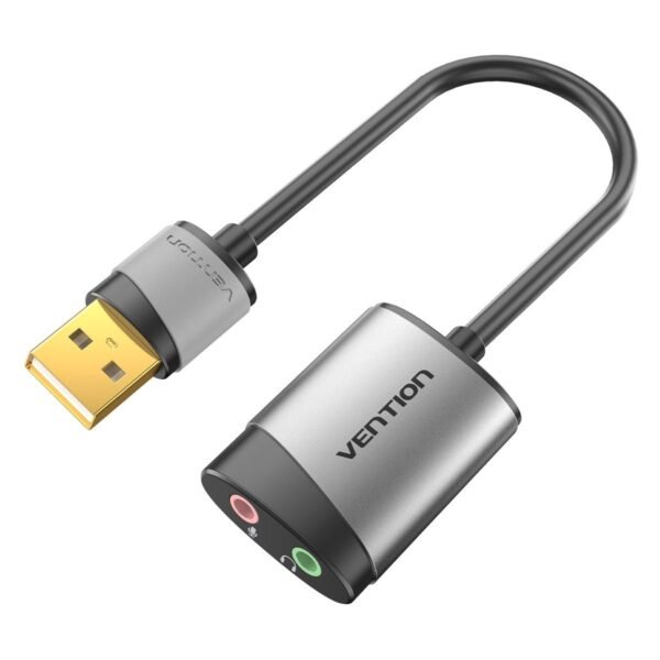 Adaptador USB para P2 Fone Microfone Placa Som - Vention