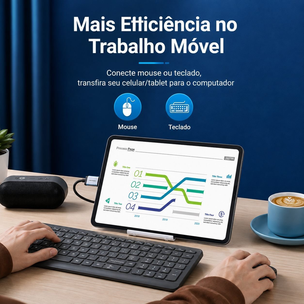 Adaptador OTG USB-C Macho para USB 3.0 Fêmea 5 Gbps 5Gbps - Vention - Imagem 4