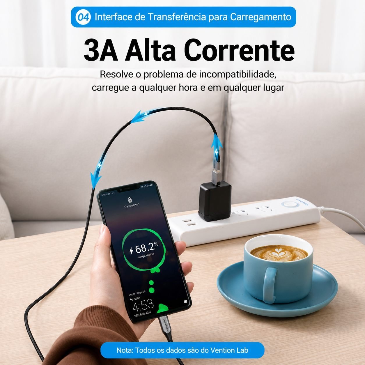 Adaptador OTG USB-C Macho para USB 3.0 Fêmea 5 Gbps 5Gbps - Vention - Imagem 7
