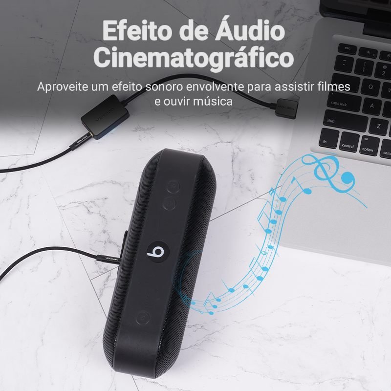 Adaptador USB para P2 Fone Microfone Placa Som CDY - Vention - Imagem 6