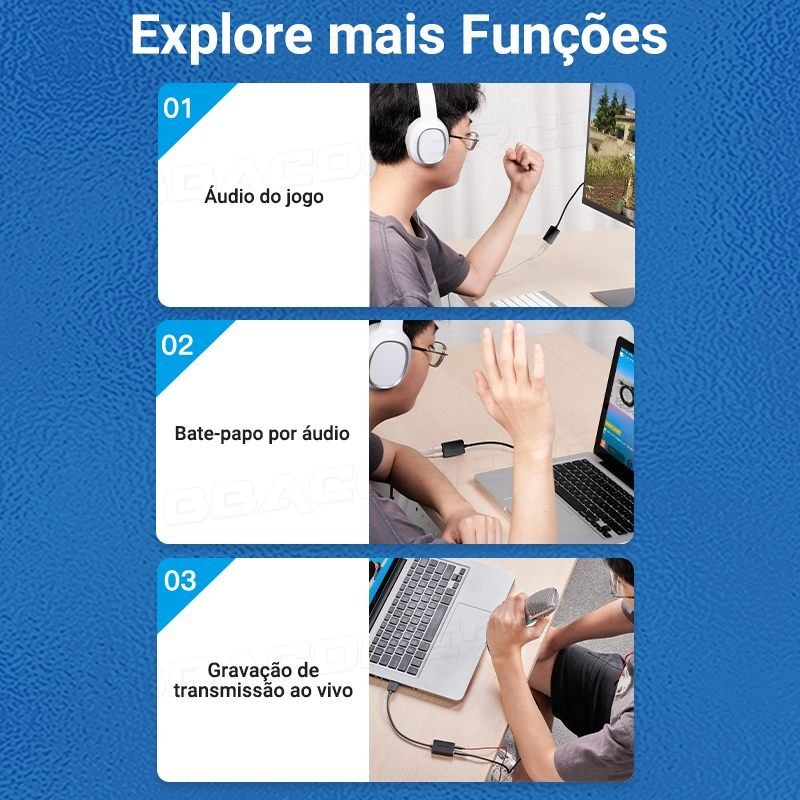 Adaptador USB para P2 Fone Microfone Placa Som CDY - Vention - Imagem 8