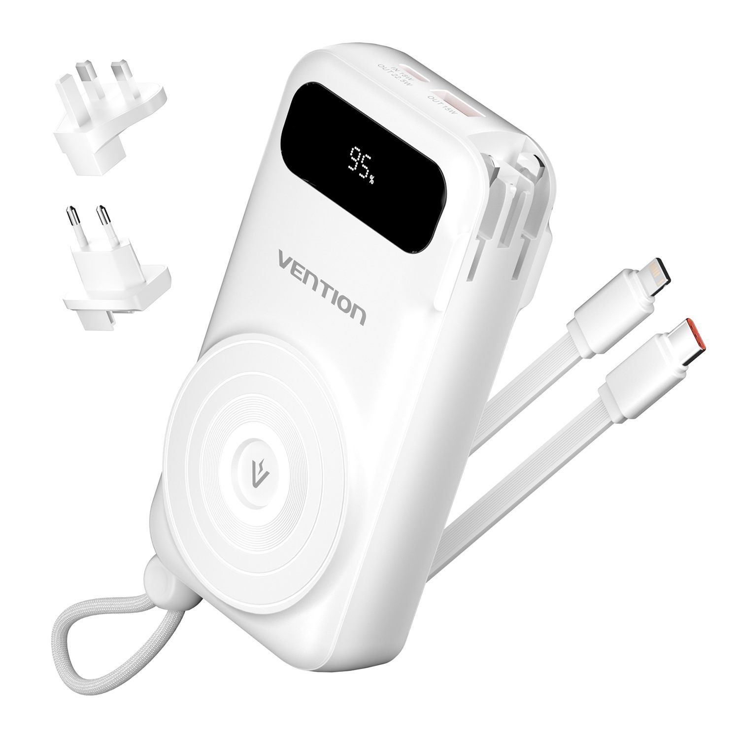Power Bank 10000mAh 15W USB-C + USB-A Magnético Sem Fio - Vention - Imagem 2