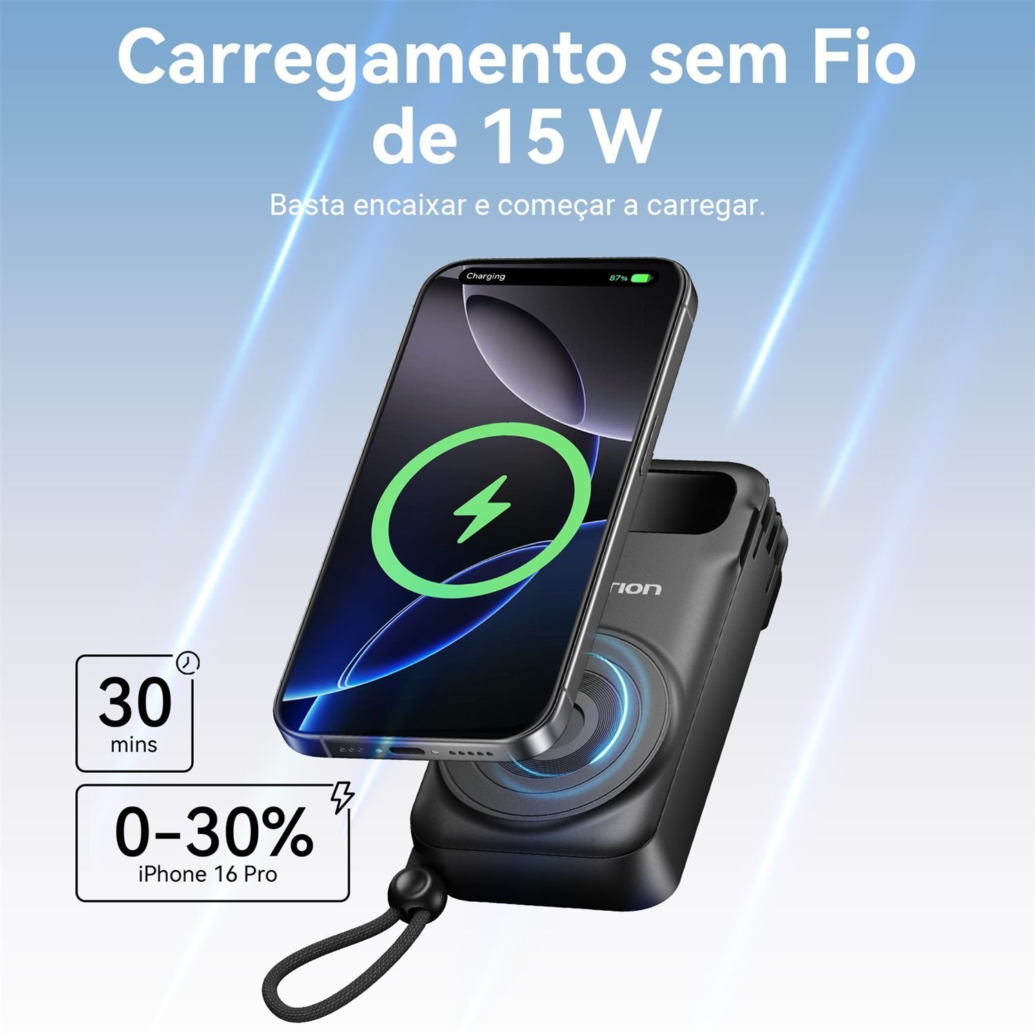 Power Bank 10000mAh 15W USB-C + USB-A Magnético Sem Fio - Vention - Imagem 6