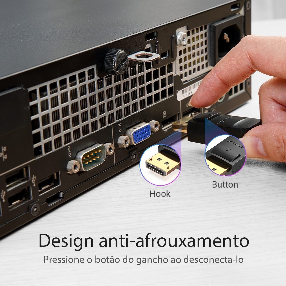 Cabo Mini DP Thunderbolt x DisplayPort 1.2 4K - Vention - Imagem 7