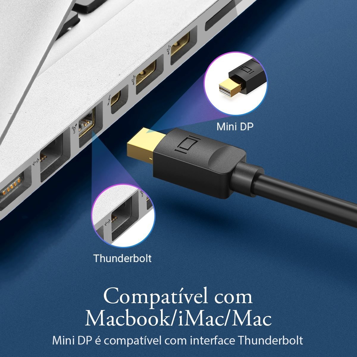Cabo Mini DP Thunderbolt x DisplayPort 1.2 4K - Vention - Imagem 8