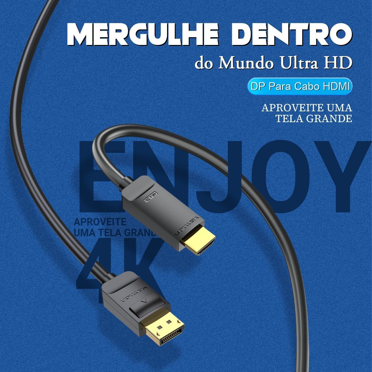 Cabo Adaptador DisplayPort para HDMI 4K 30Hz - Vention - Imagem 8