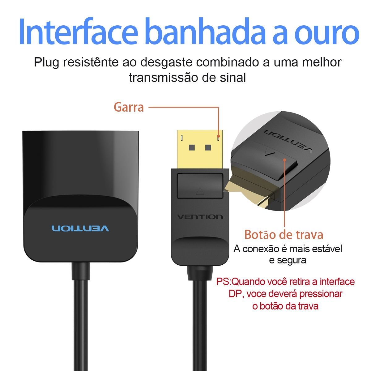 Adaptador DisplayPort Macho para HDMI Fêmea 1080p Monitor TV - Vention - Imagem 9