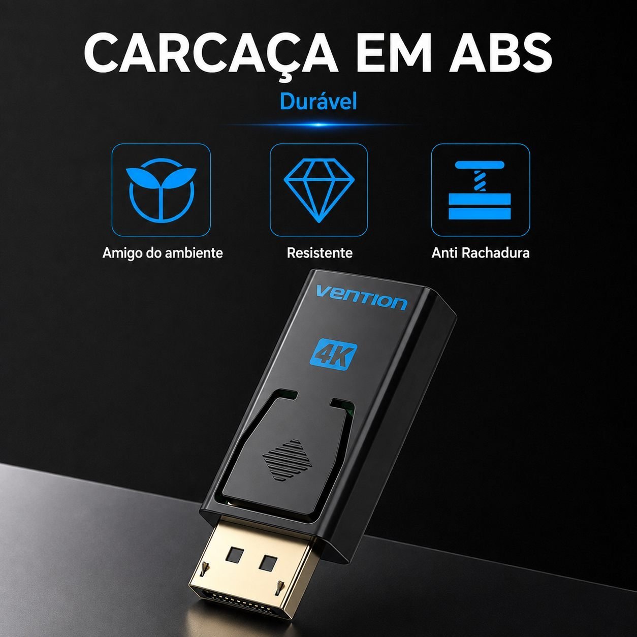 Adaptador Conversor DisplayPort DP Macho para HDMI Fêmea 4K - Vention - Imagem 8