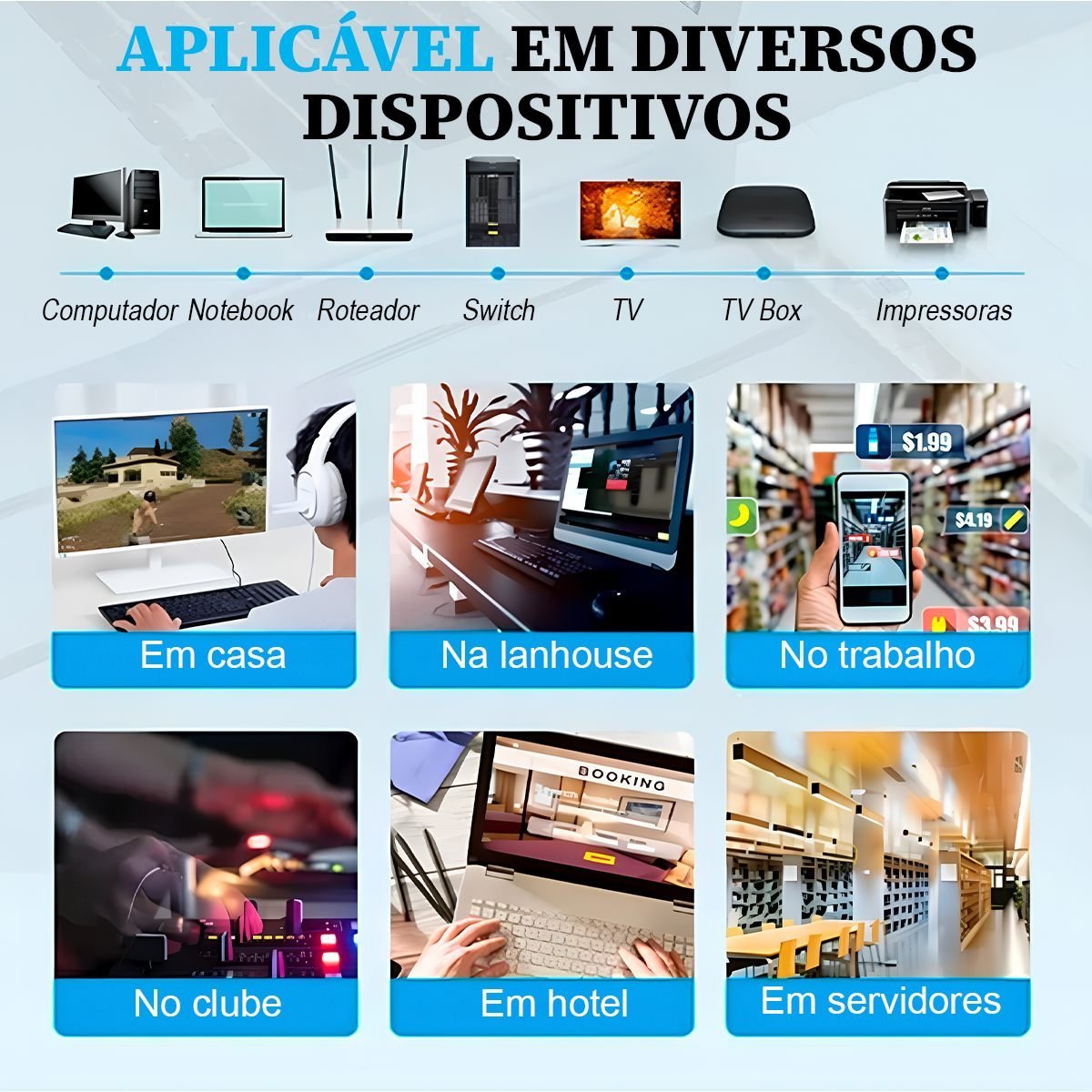 Cabo de Rede Cat8 RJ45 40 Gbps 2000MHz 40Gbps - Vention - Imagem 5