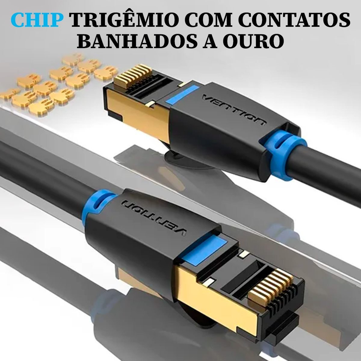 Cabo de Rede Cat8 RJ45 40 Gbps 2000MHz 40Gbps - Vention - Imagem 7