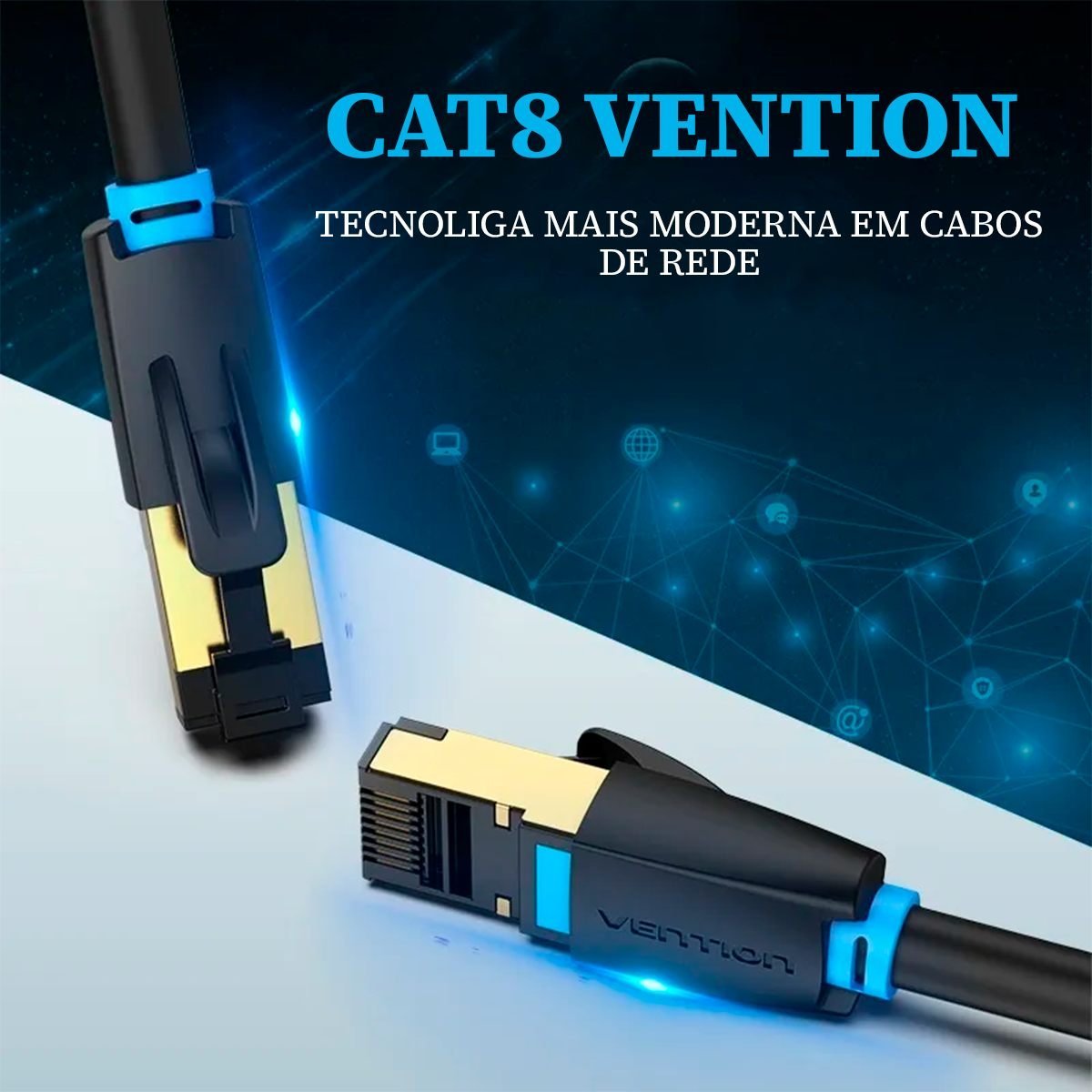 Cabo de Rede Cat8 RJ45 40 Gbps 2000MHz 40Gbps - Vention - Imagem 8