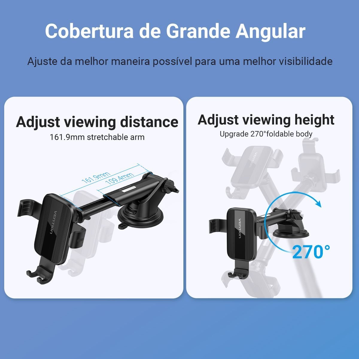 Suporte Veicular Celular Gps Carro com Ventosa Forte - Vention - Imagem 7