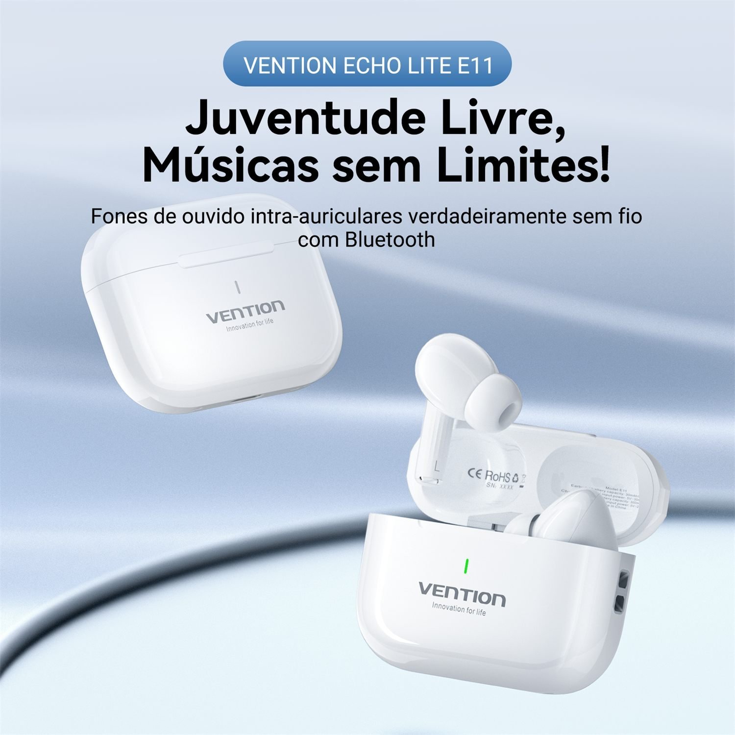 Fone de Ouvido Bluetooth TWS Echo Lite E11 Pro 30mAh - Vention - Imagem 3