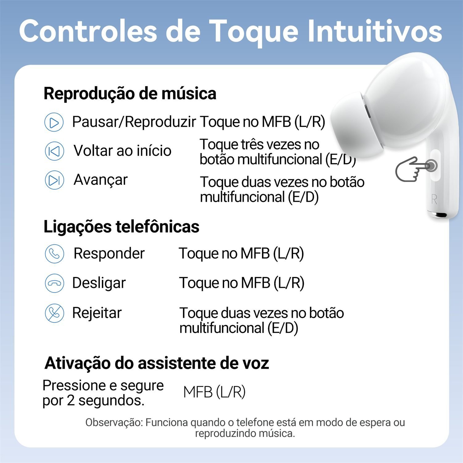 Fone de Ouvido Bluetooth TWS Echo Lite E11 Pro 30mAh - Vention - Imagem 10