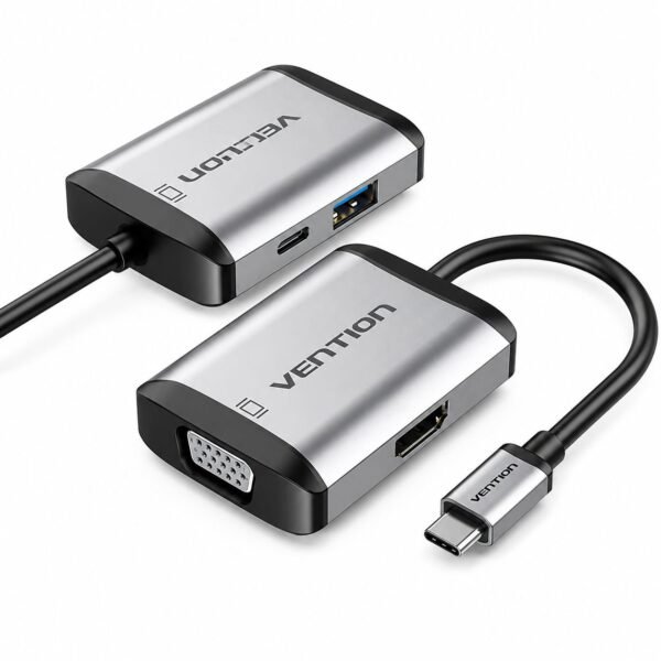 Dock Station USB-C 4 em 1 4K@30Hz 5 Gbps 1x USB-C Notebook PC Celular - Vention