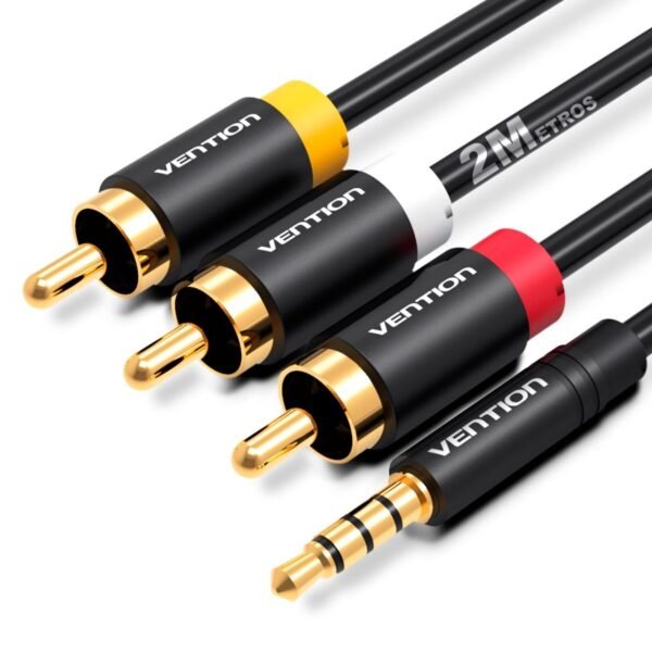 Cabo Áudio e Vídeo P3 para RCA Receptor AV IN TV - Vention