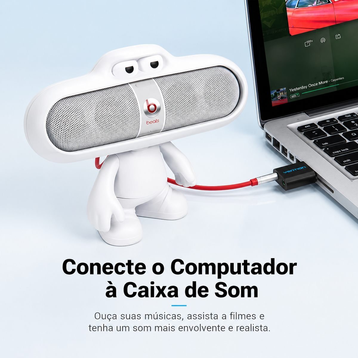 Adaptador Placa de Som USB Entrada P2 Fone e Microfone - Vention - Imagem 2