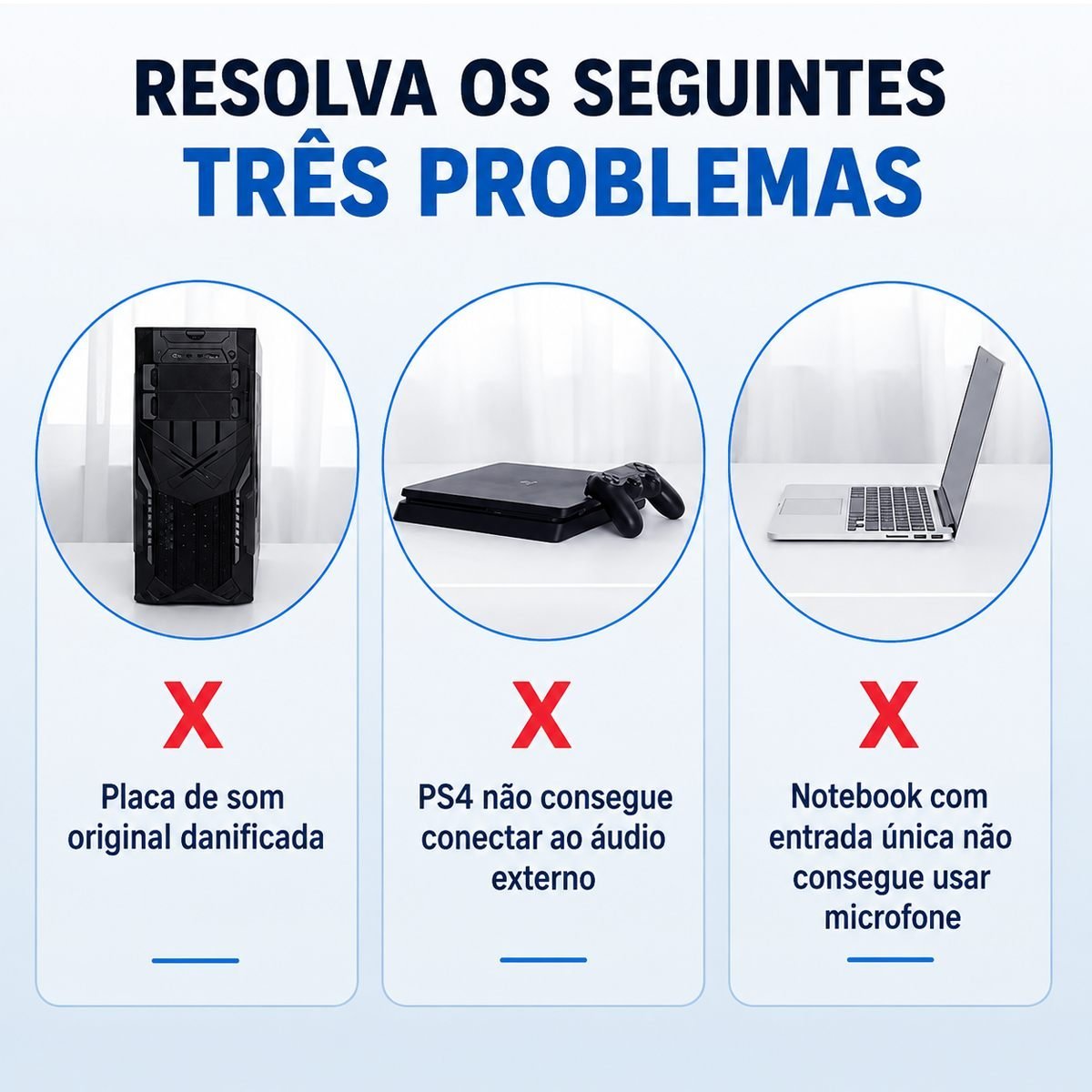 Adaptador Placa de Som USB Entrada P2 Fone e Microfone - Vention - Imagem 8