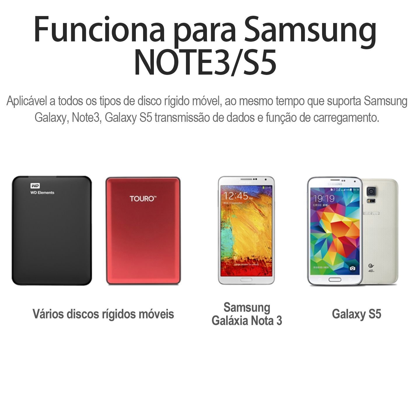 Cabo HD Externo USB-A Tipo A 3.0 para Micro B 5 Gbps - Vention - Imagem 4