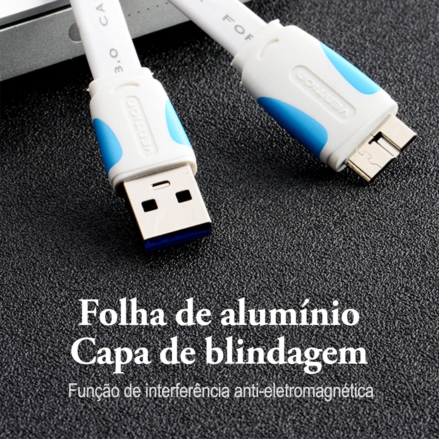 Cabo HD Externo USB-A Tipo A 3.0 para Micro B 5 Gbps - Vention - Imagem 8