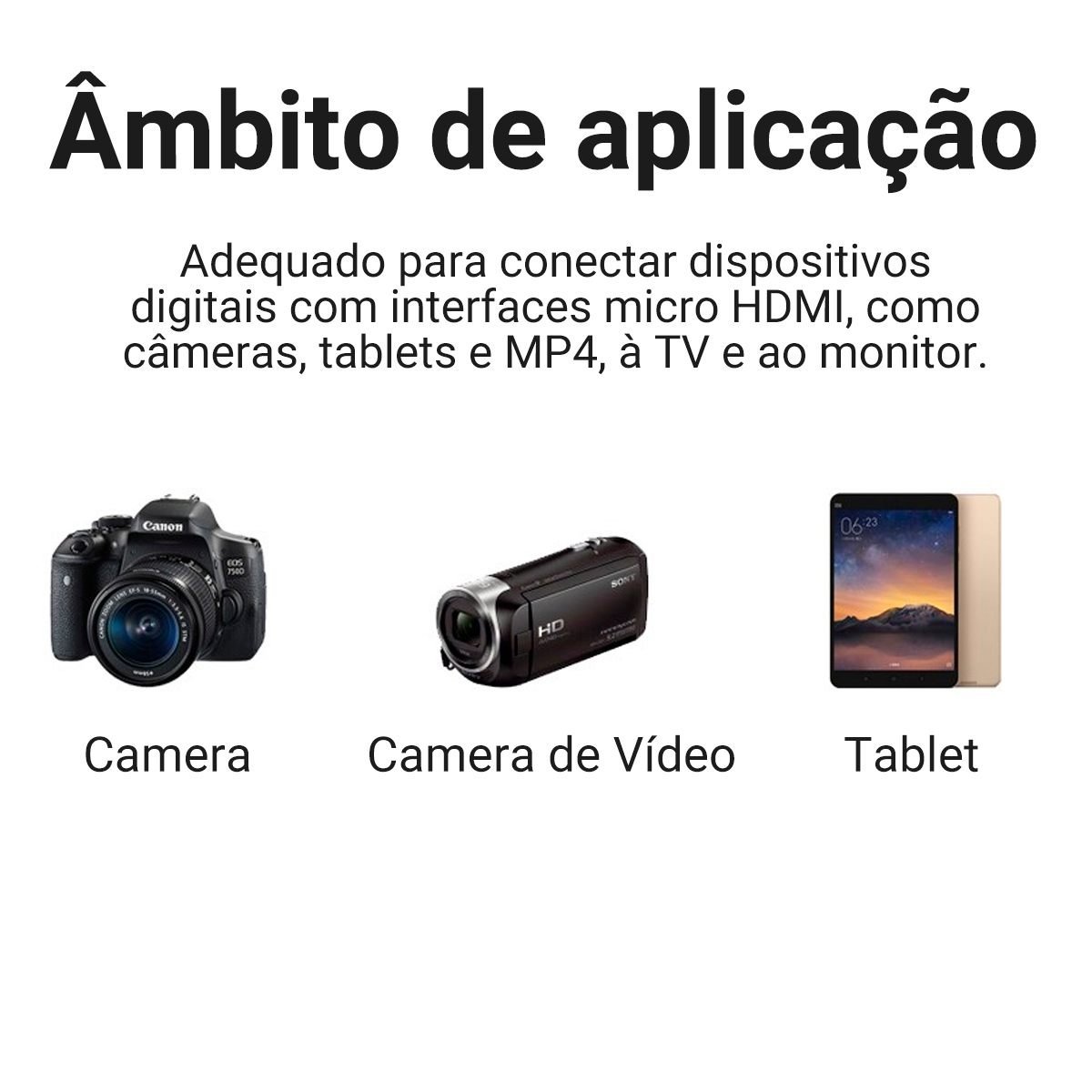 Cabo Adaptador Conversor Micro HDMI para HDMI - Vention - Imagem 9